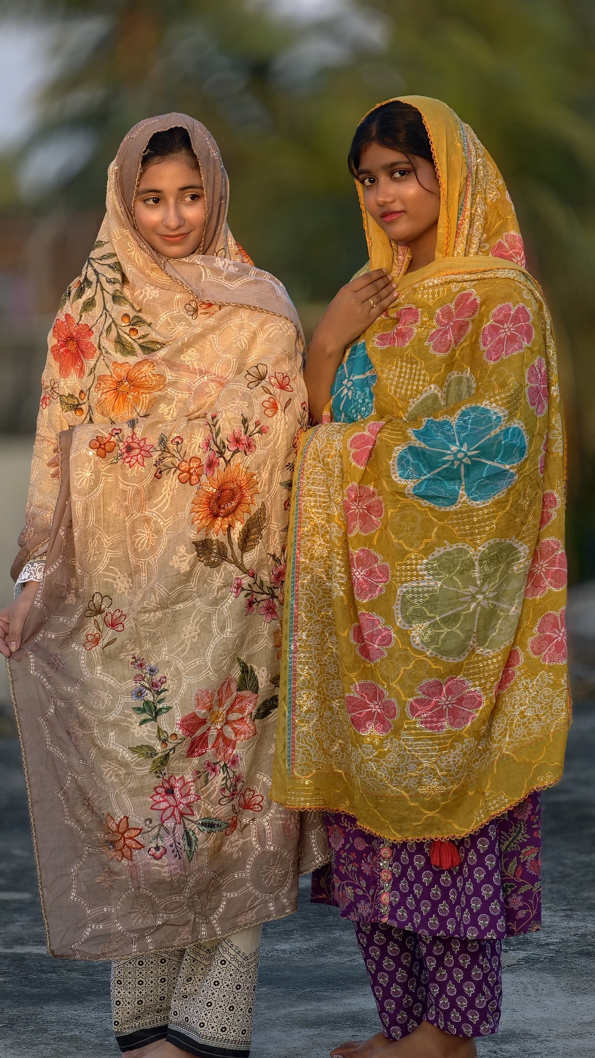Premium Cotton Digital Print Dupatta – Festive Floral & Botanical Patterns