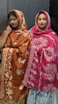 Daily Wear Cotton Printed Dupatta – Earthy Rust Floral & Vibrant Magenta Mandala