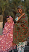 Daily Wear Cotton Printed Dupatta – Playful Pink Polka Dot & Olive Rust Floral