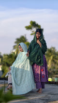 Daily Wear Cotton Kota Dupatta Set – Soft Mint Green & Deep Bottle Green Woven Lattice