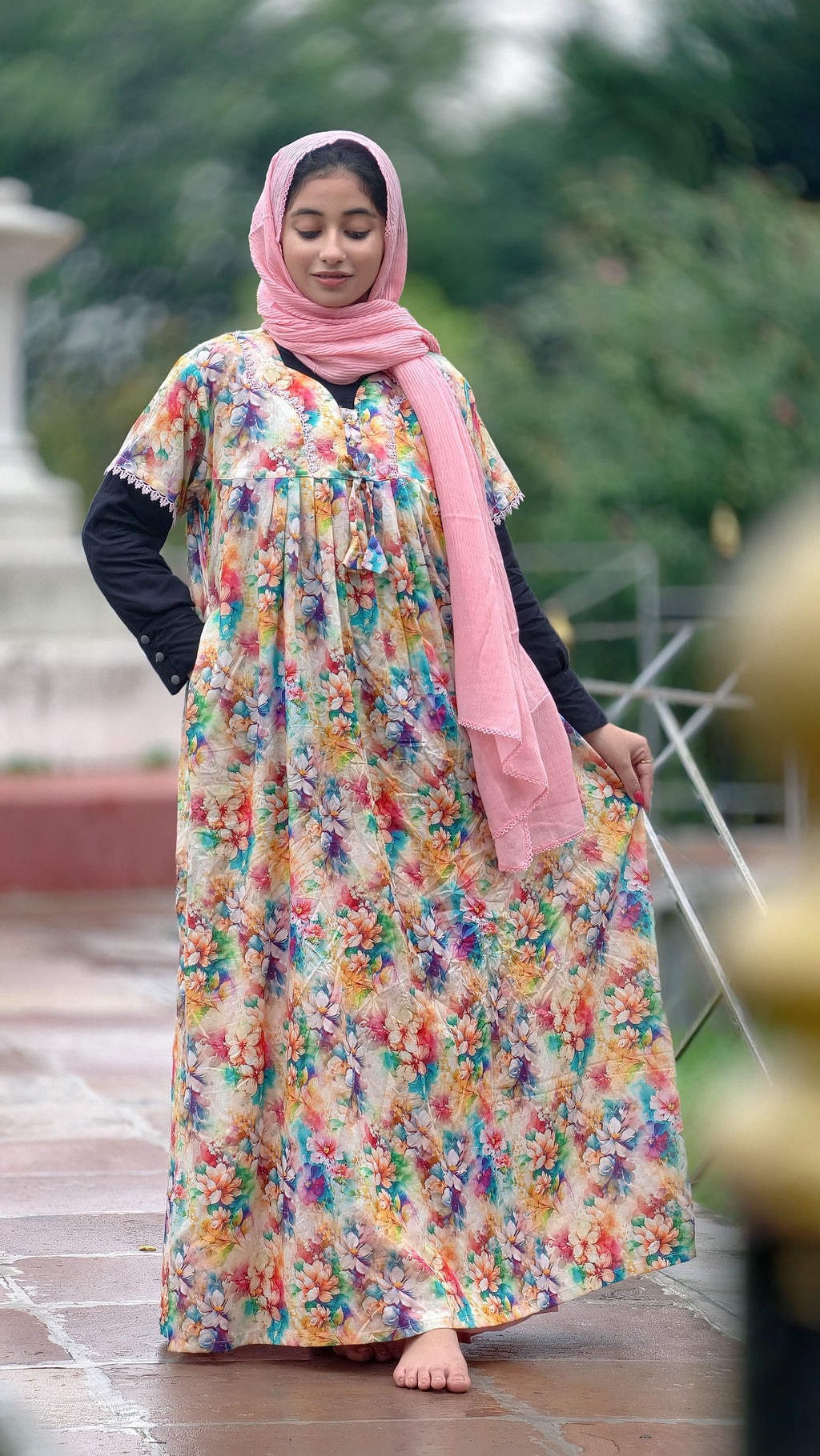 Cotton printed nighty