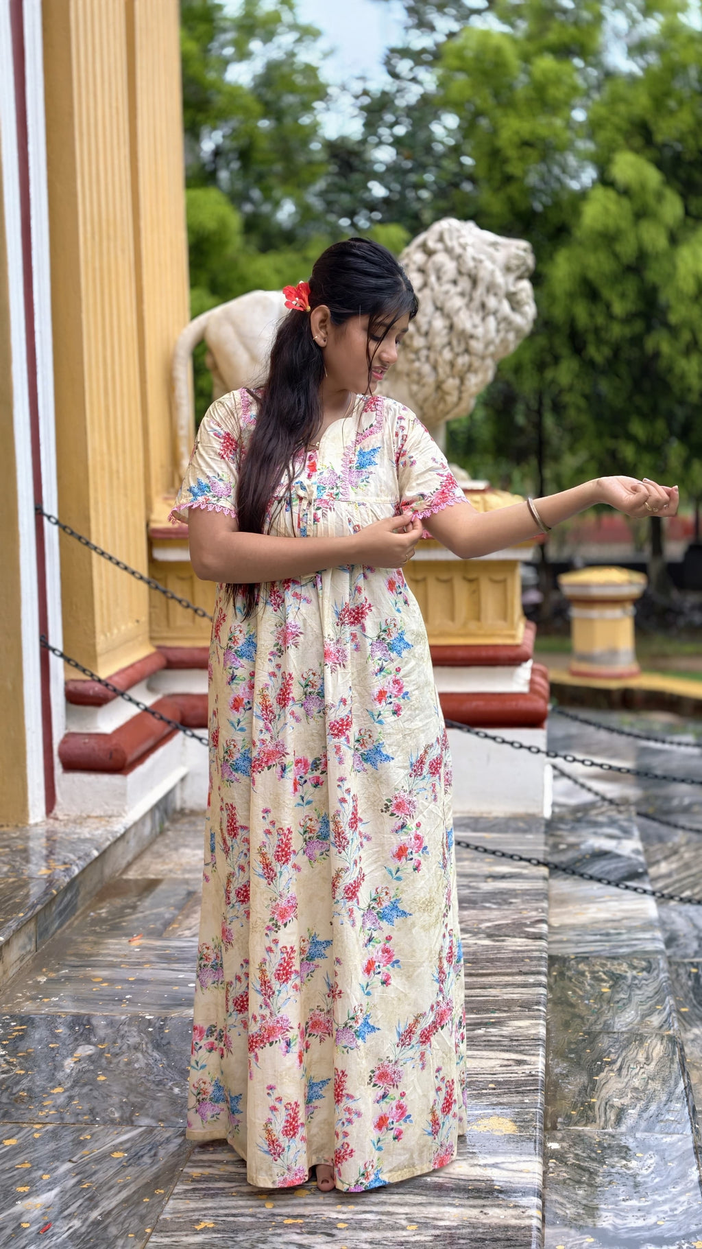 Cotton printed nighty