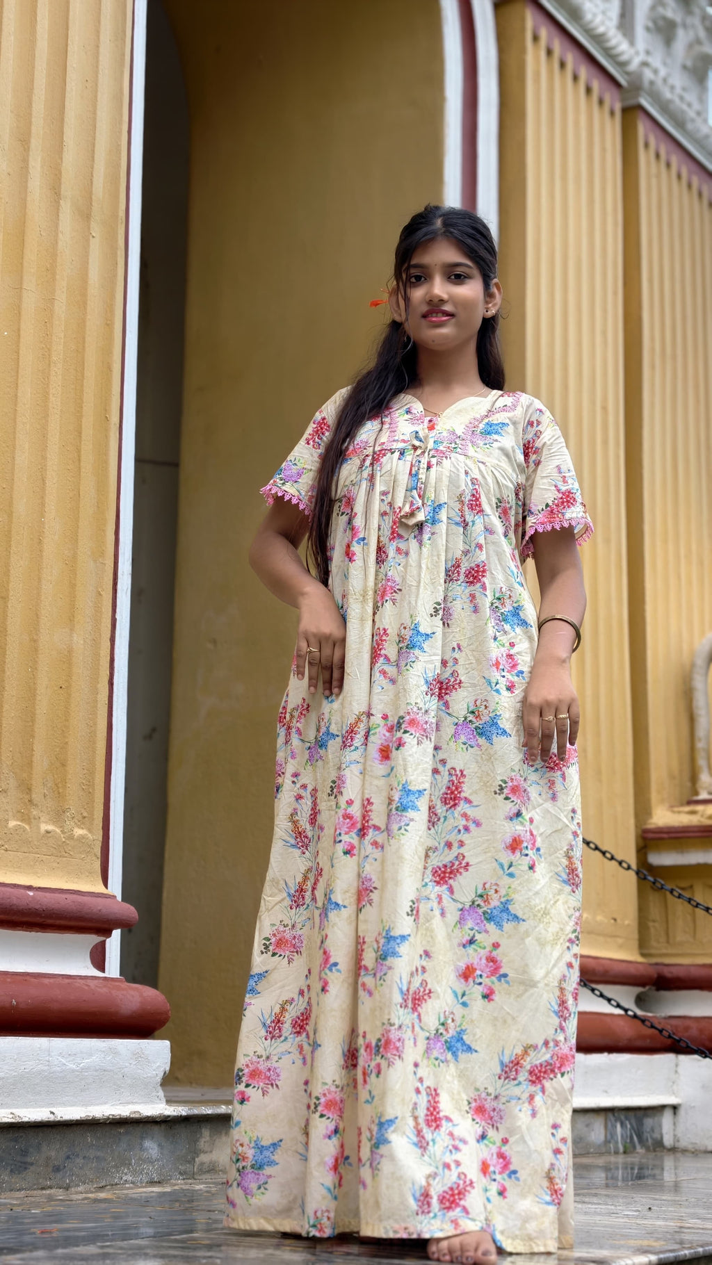 Cotton printed nighty