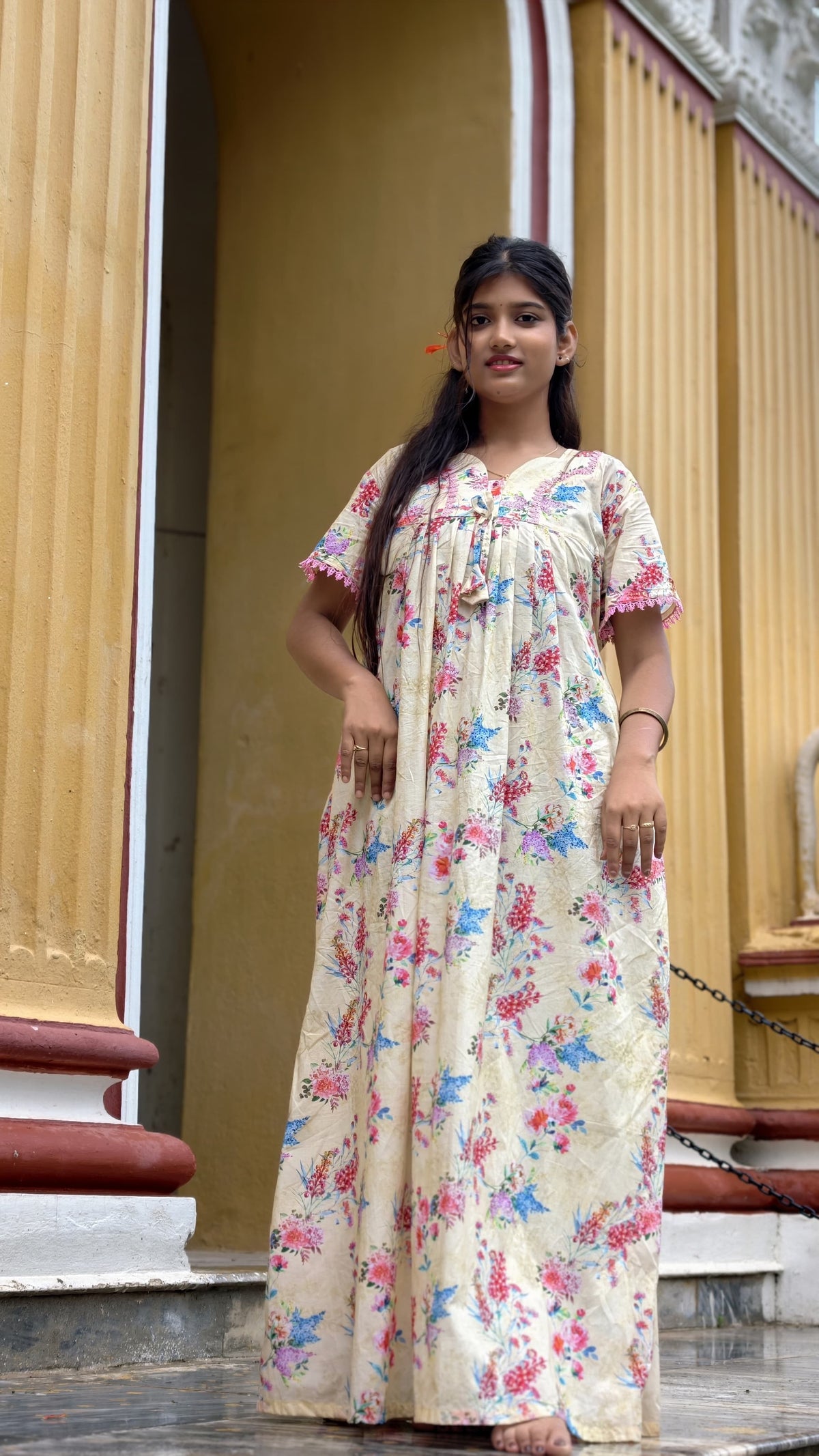 Cotton printed nighty